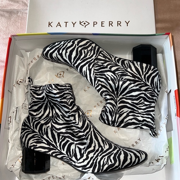 Katy Perry Collections Shoes - Katy Perry “Daina” Zebra Stretch Booties
